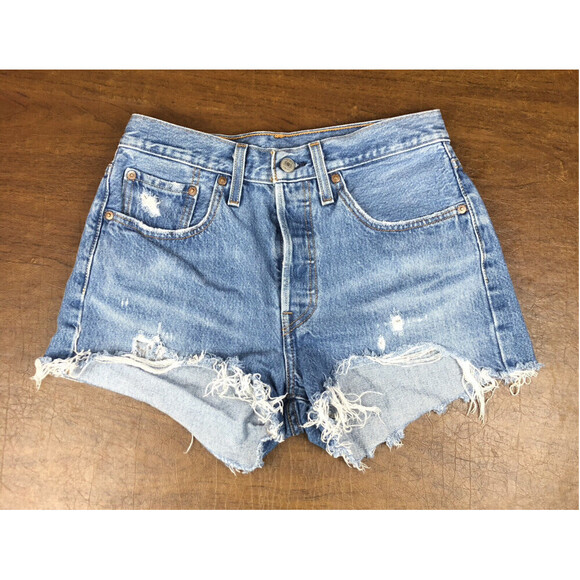 Levi's Shorts Women's 26 Premium Original 501 Cut OffButton Fly Big E Denim